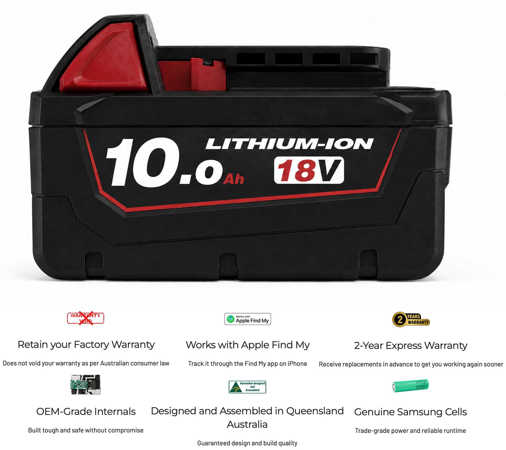 10AH Milwaukee M18 18V Compatible Battery